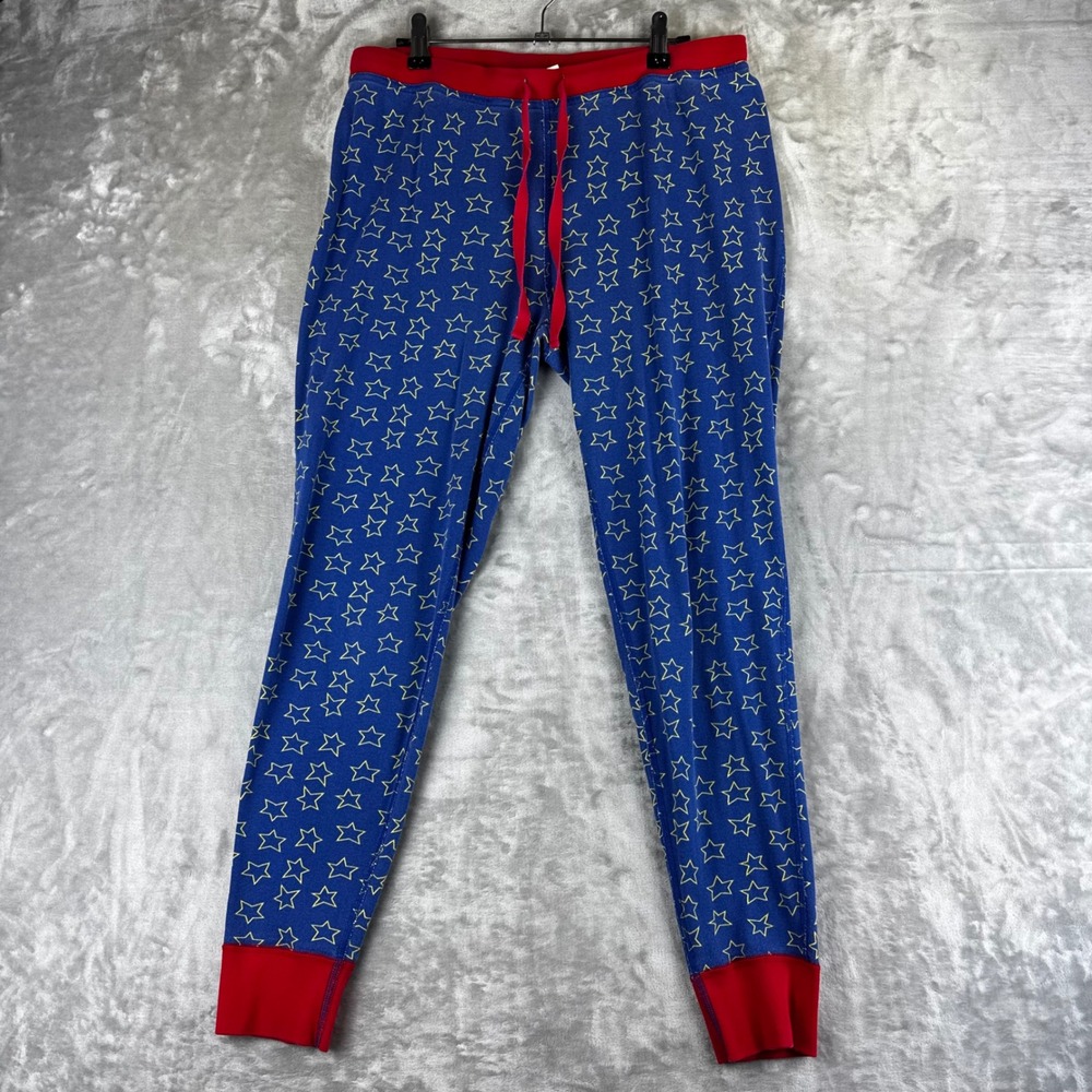 Hanna Andersson Pajama Pants Kids L Blue Star Wonder Woman Organic Cotton (1483)